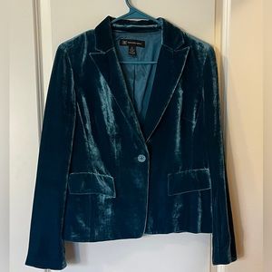 Teal Velvet Blazer - INC International Sz Med
